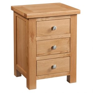 Maiden Oak 3 Drawer Bedside