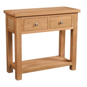 Maiden Oak 2 Drawer Console Table