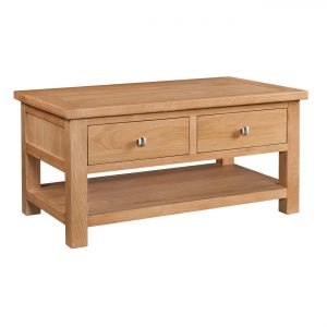 Maiden Oak Coffee Table with 2 Drawers