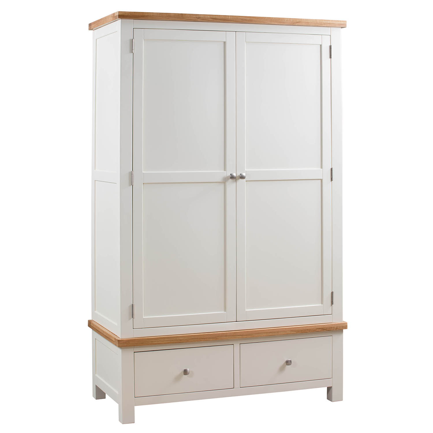 Maiden Oak Painted Gents Wardrobe with 2 Drawers