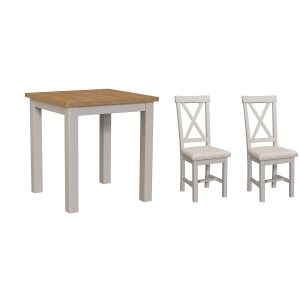 Chiltern Dove Fixed Top Table and x2 Chairs Set