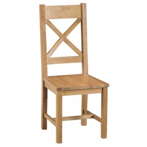 Oakley Rustic Cross Back Chair with Wooden Seat