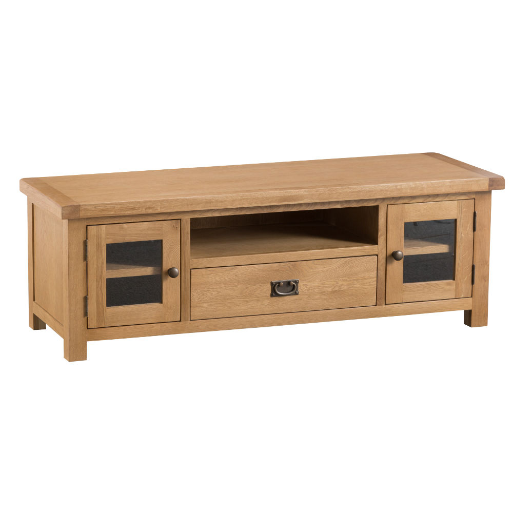 Oakley Rustic Large TV Unit with Glass doors