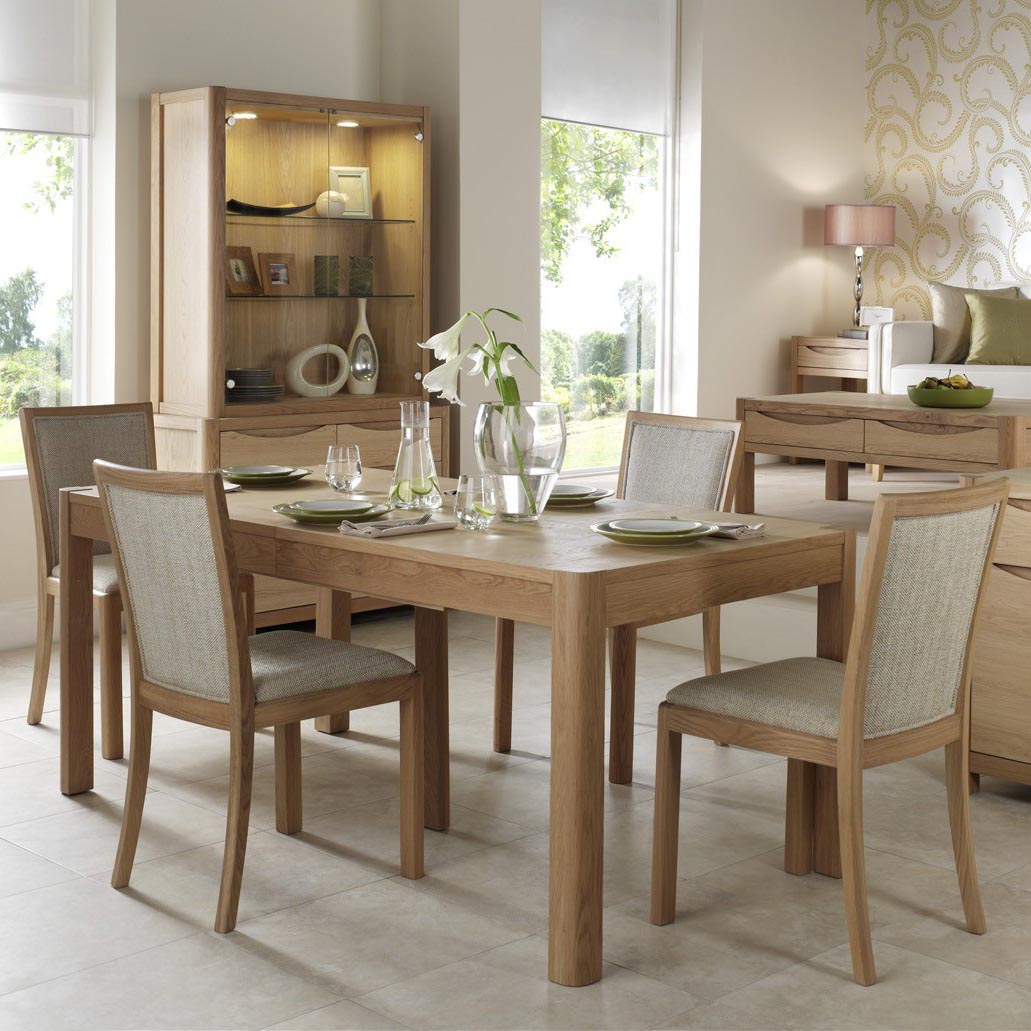 Malmo Dining Table and 4 Upholstered Back Chair Set