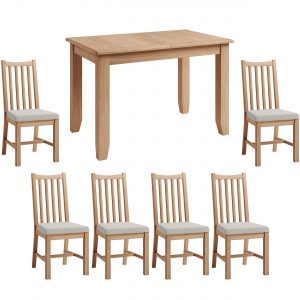 Hurstley 1.2m Table and x6 Chairs Dining Set