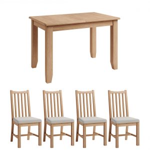 Hurstley 1.2m Table and x4 Chairs Dining Set