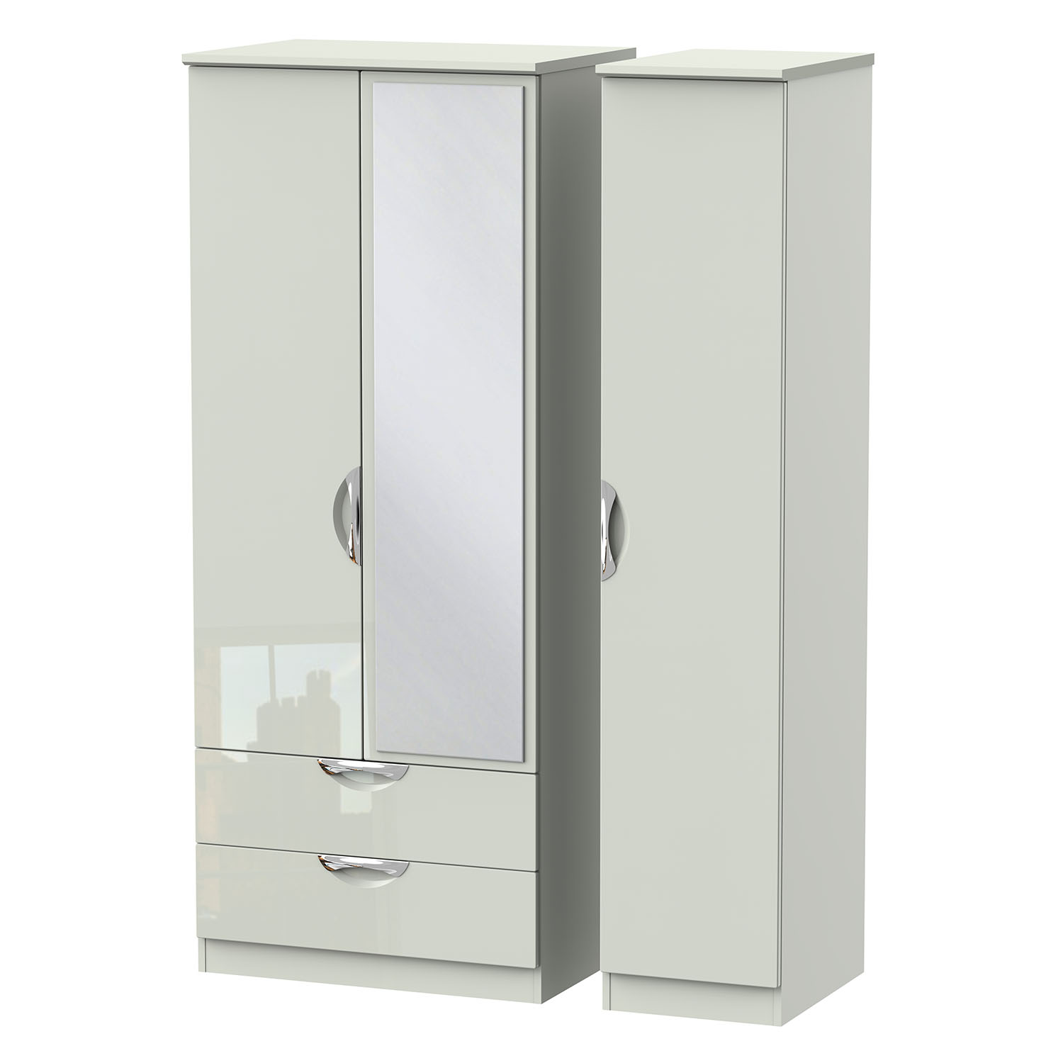 Camden Triple 2 Drawer Mirror Robe