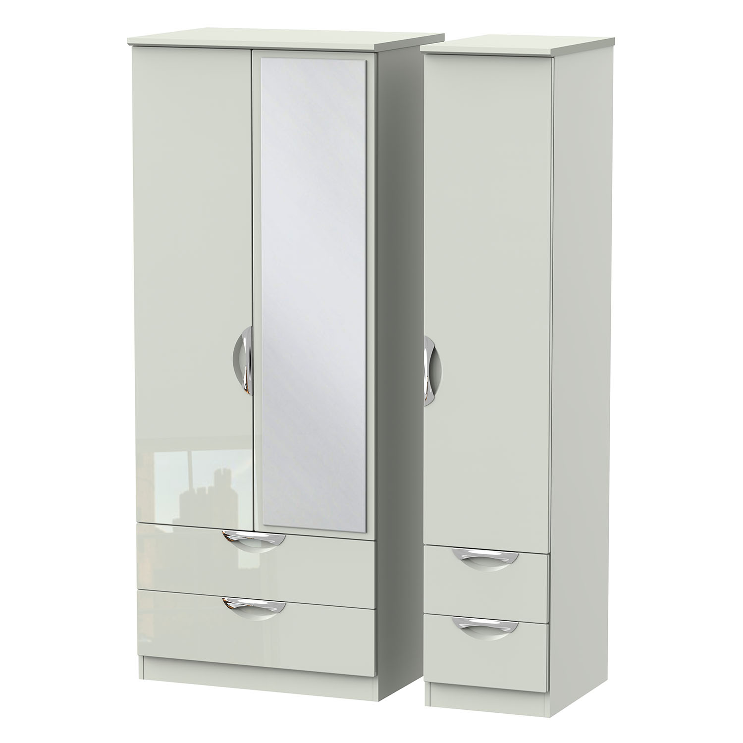 Camden Triple 2 Drawer Mirror + Drawer Robe