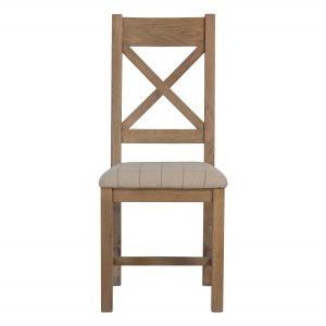 Heritage Oak Cross Back Dining Chair - Natural Check