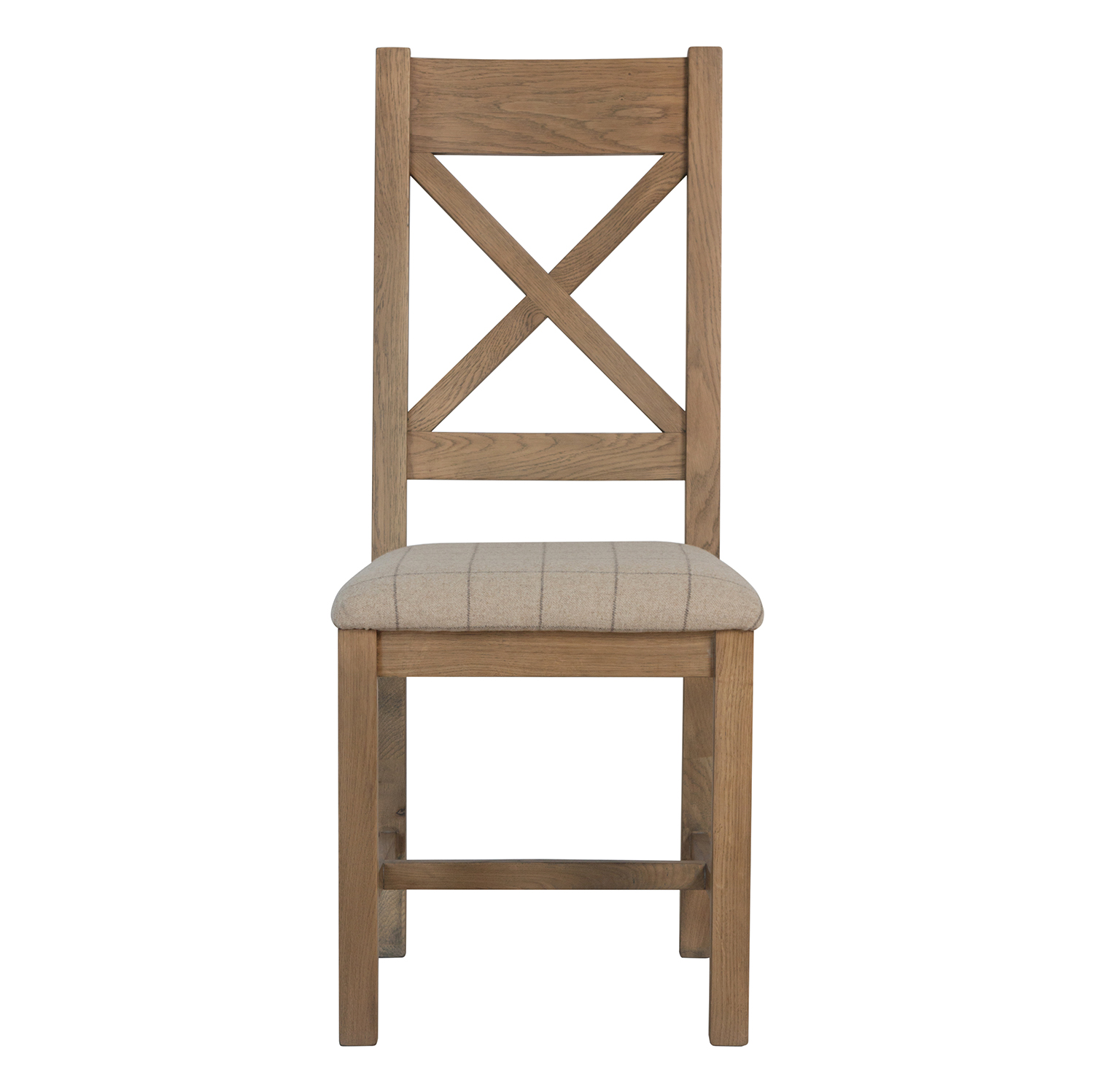 Heritage Oak Cross Back Dining Chair - Natural Check
