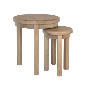 Heritage Oak Round Nest of Tables