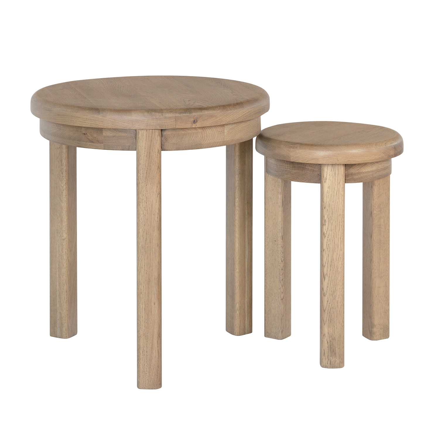 Heritage Oak Round Nest of Tables Collingwood Batchellor