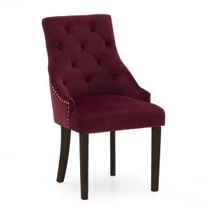 Hepburn Dining Chair - Velvet Crimson Wenge Leg