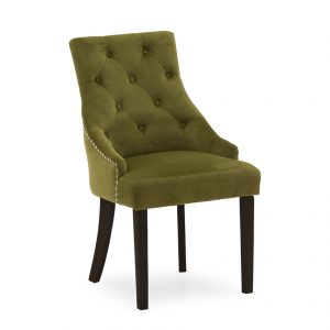 Hepburn Dining Chair - Velvet Moss Wenge Leg