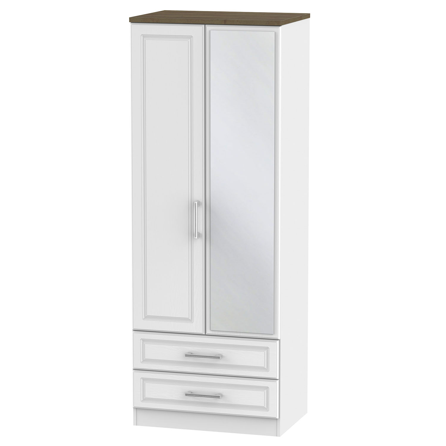 Kent Tall 2ft6in 2 Drawer Mirror Robe