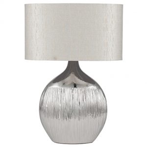 Silver Etched Ceramic Table Lamp