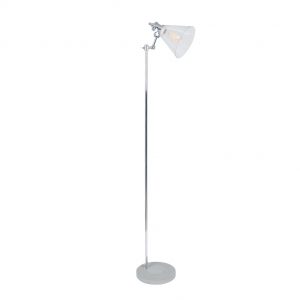 Concrete and Brushed Chrome Floor Lamp