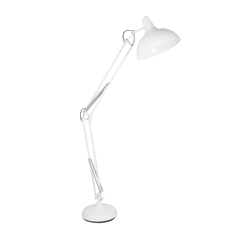 Matt White Metal Task Floor Lamp, Multi Head Floor Lamp
