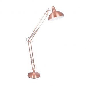 Brushed Copper Metal Task Floor Lamp