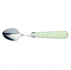 Stainless Steel Tea Spoon Single - Geometric Handle Green