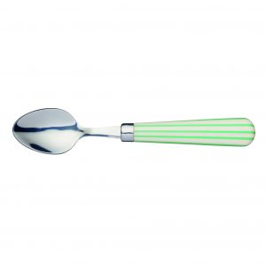 Stainless Steel Tea Spoon Single - Stripe Handle Green