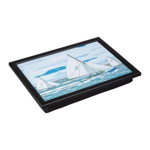 Denby Sailing Lap Tray With Black Edge