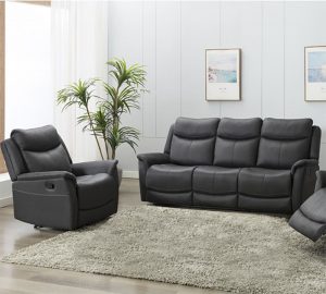 Ancona 2 Seater Manual Recliner - Slate