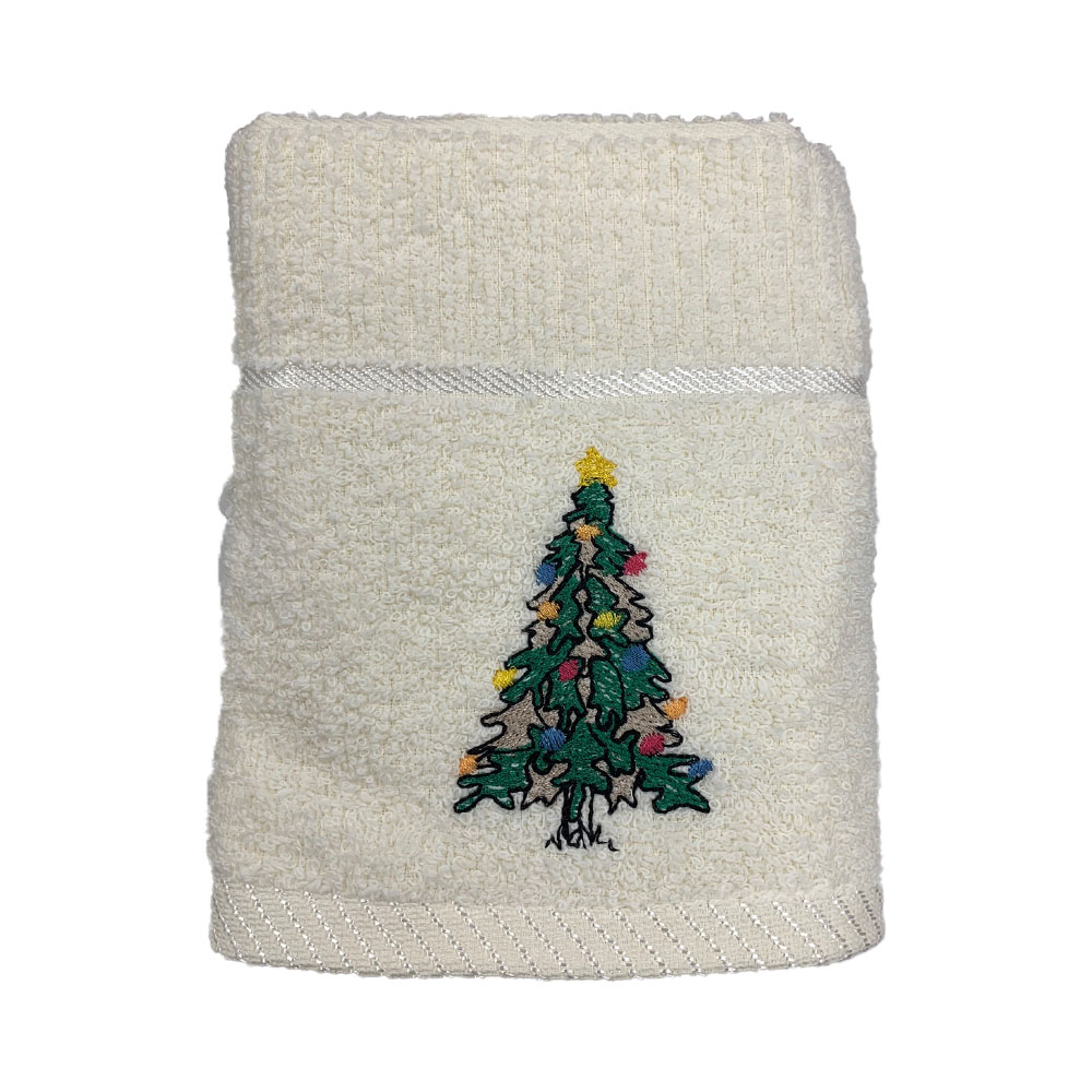 Xmas Kitchen Towel Christmas Tree Cream Collingwood Batchellor