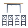 Childon Blue 1.2 Table and x4 Chairs Dining Set