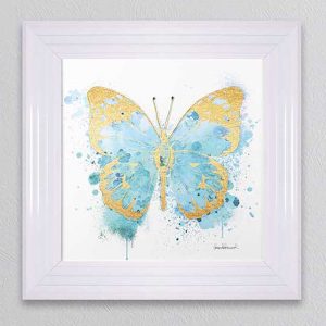 Butterfly Gold & Blue Picture 55x55