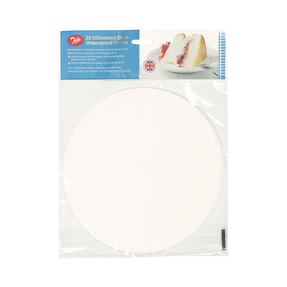 Tala 23cm Siliconised Greaseproof Circles Pack 20