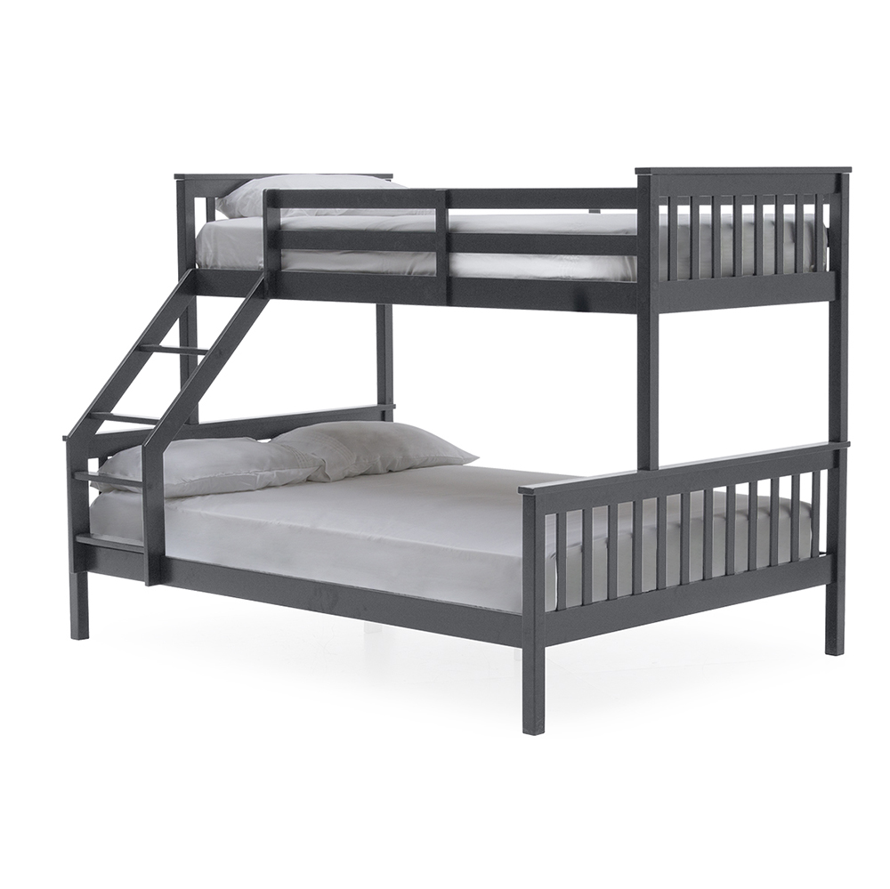 Spencer Bunk Bed 3ft 4ft6 Grey, 4ft 6 Bunk Beds