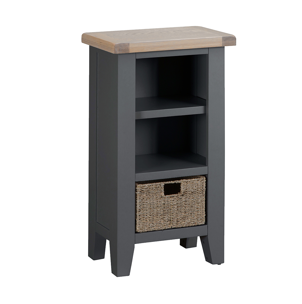 Henley Charcoal Small Narrow Bookcase