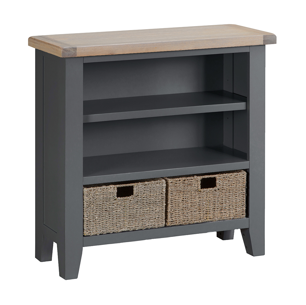 Henley Charcoal Small Wide Bookcase