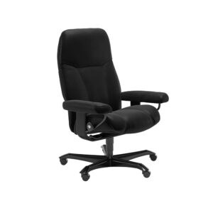 Stressless Consul Medium Office Chair Batick Black/Black Wood