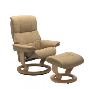 Stressless Mayfair M Classic Chair & Stool Paloma Sand/Oak