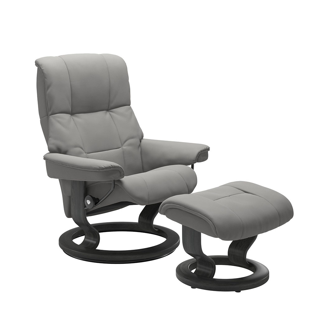 Stressless Mayfair M Classic Chair & Stool Paloma Silver Grey/Grey 