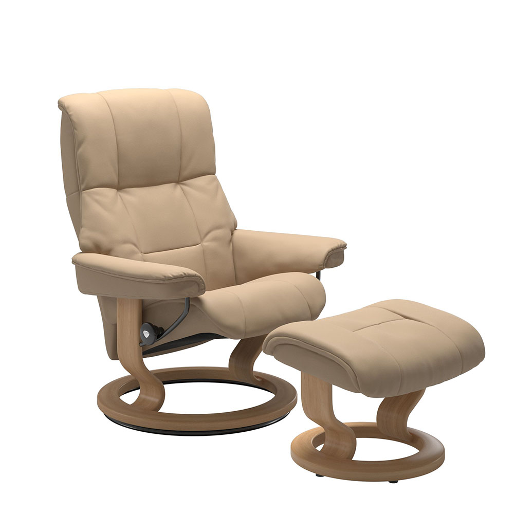 Stressless Mayfair M Classic Chair & Stool Paloma Beige/Oak