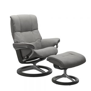 Stressless Mayfair M Signature Chair & Stool Paloma Silver Grey/Grey