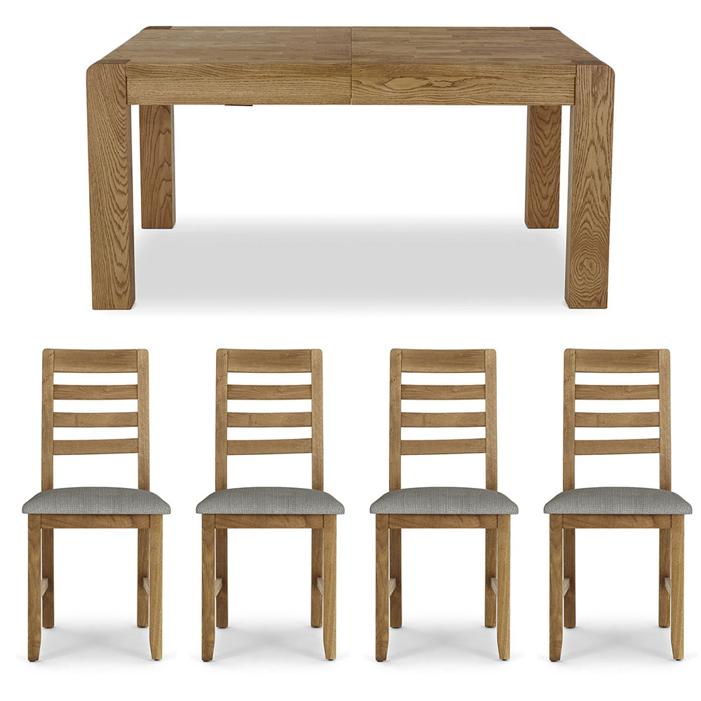 Brooklyn Extending Table and x4 Dining Chairs Set