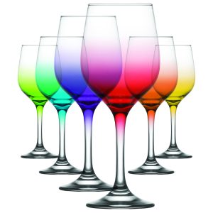 LAV Wine Glasses Coloured Ombre