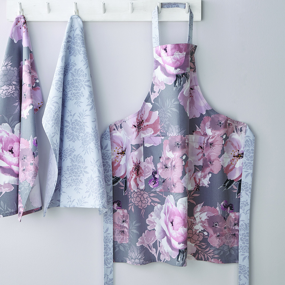 Catherine Lansfield Dramatic Floral Apron - Grey