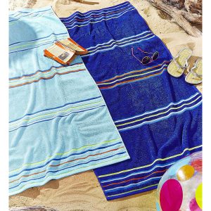 Catherine Lansfield Rainbow Pair of Beach Towels - Blue