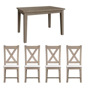 Farmhouse 1.25m Table + x4 Cross Back Chairs Set
