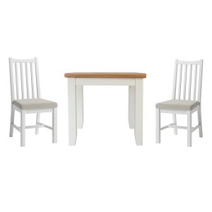 Hurstley White Flip Top Table and x2 Chairs Dining Set