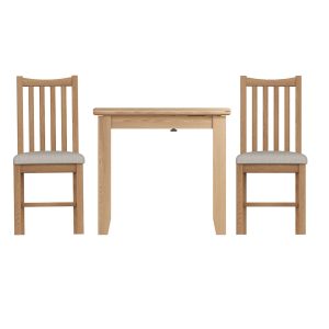 Hurstley Oak Flip Top Table and x2 Chairs Dining Set