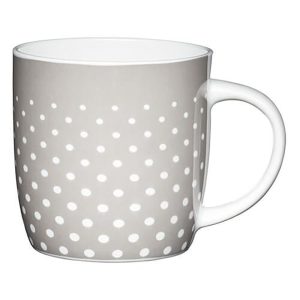 Grey Polka Dots Barrel Mug