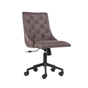 Button Back Office Chair - Brown