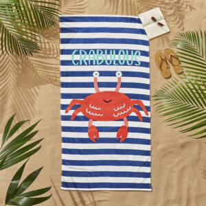 Catherine Lansfield Crabulous Blue Beach Towel