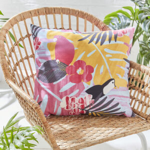 Catherine Lansfield Tropical Birds Cushion - Hot Pink